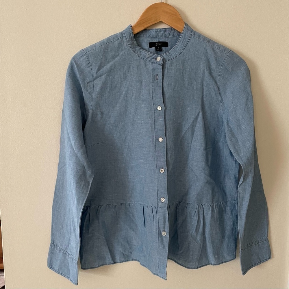 J. Crew Blue Button-Up Top - Picture 6 of 7